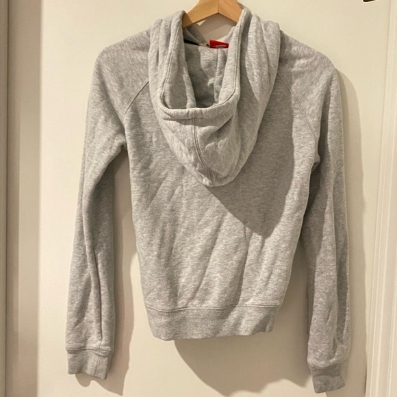 Nike ➰ ladies grey long sleeve jacket w draw string hoody XS - Picture 4 of 6